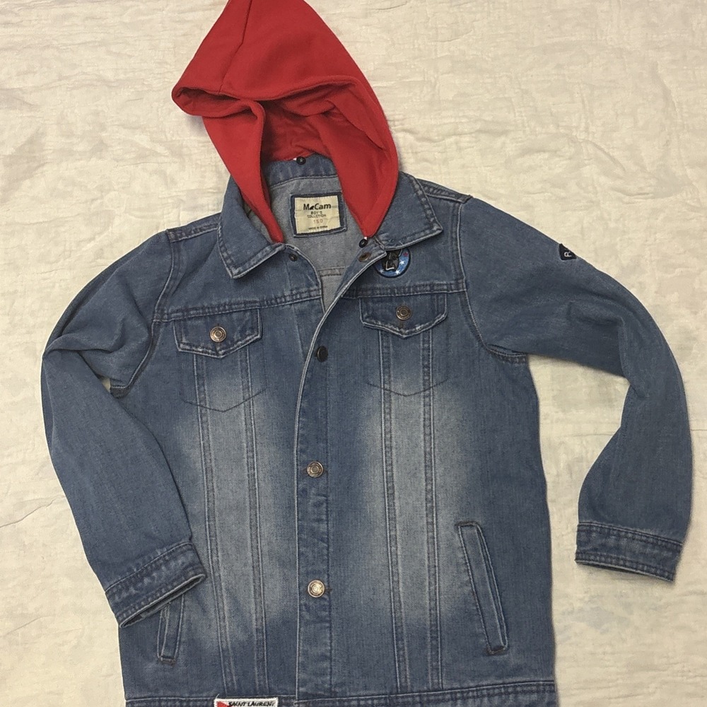 Mallimoda Kids Hooded Denim Jacket Size 7 Macam‎ Kids Jean Coat